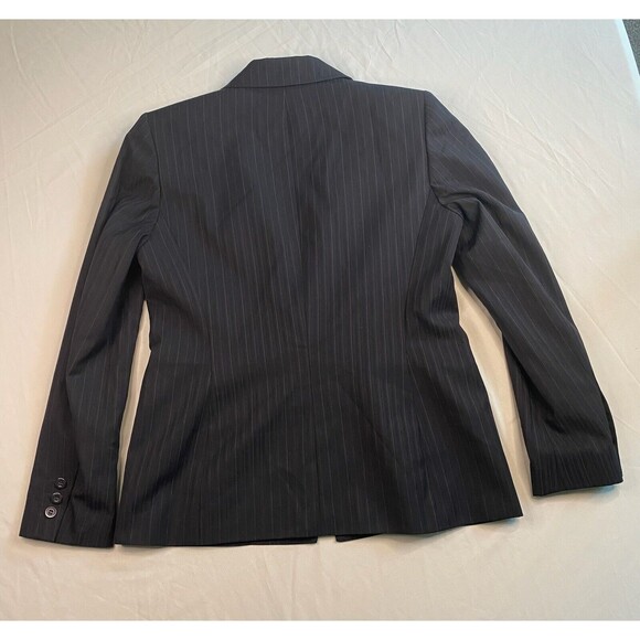 Anne Klein Suit Pinstripe Womens Suit Jacket Black Striped Size 8 Button EUC - Picture 6 of 8